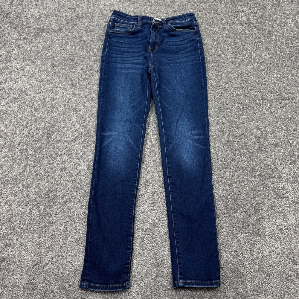 Flying Monkey Jeans Womens 28 Blue Skinny Stretch Dark Wash Preppy Denim Casual